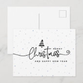 ミニマリスト モダン ブラック＆ホワイト クリスマス (正面/裏面)