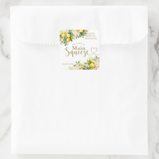 ミニマリスト モダン メイン スクイーズ ブライダル シャワー スクエアシール (バッグ)