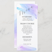 ミニマリスト モダン 水彩 青と紫 メニュー (正面/裏面)