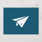 ミニマリスト モダン 紙飛行機 コンパス, 誕生日 ポストカード (正面)