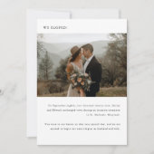 ミニマリスト モダン 2 枚の写真の結婚式での秘密の挙式 案内状 (正面)