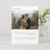 ミニマリスト モダン 2 枚の写真の結婚式での秘密の挙式 案内状 (スタンド正面)