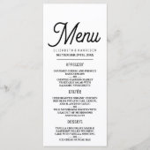 ミニマリスト - モノクロ - ウェディング メニュー (正面)