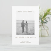 ミニマリスト モノクロ フォト QR コード Save the Date セーブザデート (スタンド正面)