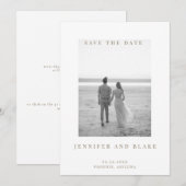 ミニマリスト モノクロ フォト QR コード Save the Date セーブザデート (正面/裏面)