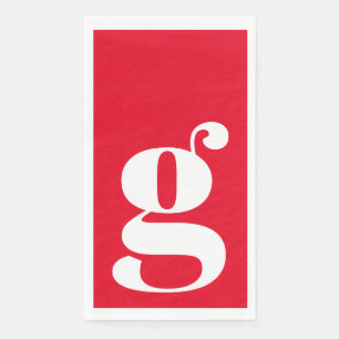 ミニマリスト モノグラムイニシャル 太字 赤
