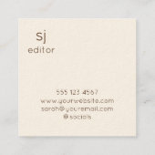 ミニマリスト・モノグラム スクエア名刺 (裏面)