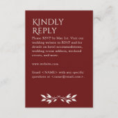 ミニマリスト モノグラム ストライプ ローズウッド レッド 出欠カード (正面)