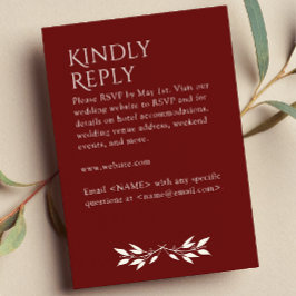 ミニマリスト モノグラム ストライプ ローズウッド レッド 出欠カード