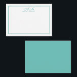 ミニマリスト モノグラム ツー ボーダー ムーンストーン ブルー ノートカード<br><div class="desc">上司、コンサルタント、プロフェッショナル、ビジネスマンに最適なミニマリスト モノグラム ツー ボーダー ムーンストーン ブルーのメモカード。</div>