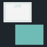 ミニマリスト モノグラム ツー ボーダー ムーンストーン ブルー ノートカード<br><div class="desc">上司、コンサルタント、プロフェッショナル、ビジネスマンに最適なミニマリスト モノグラム ツー ボーダー ムーンストーン ブルーのメモカード。</div>
