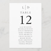 ミニマリスト モノグラム テーブル ナンバー 席次表 招待状 (裏面)