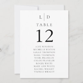 ミニマリスト モノグラム テーブル ナンバー 席次表 招待状