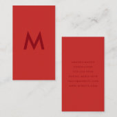 ミニマリスト・モノグラム・レッド 名刺 (正面/裏面)