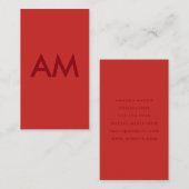 ミニマリスト・モノグラム・レッド 名刺 (正面/裏面)