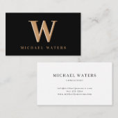 ミニマリスト・モノグラム・ロゴ・エンボス効果事業  名刺 (正面/裏面)