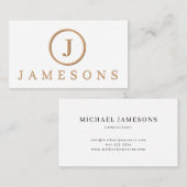 ミニマリスト・モノグラム・ロゴ・エンボス効果 名刺 (正面/裏面)