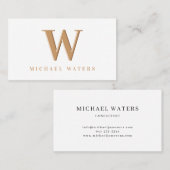 ミニマリスト・モノグラム・ロゴ・エンボス効果 名刺 (正面/裏面)