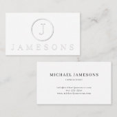 ミニマリスト・モノグラム・ロゴ・エンボス効果 名刺 (正面/裏面)