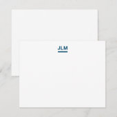ミニマリスト モノグラム 太字 ネイビーブルー タイポグラフィー ノートカード (正面/裏面)