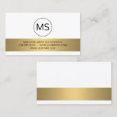 ミニマリスト/モノグラム/金ゴールドバーメタリック 名刺 (正面/裏面)