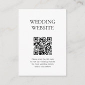 ミニマリスト・モノグラムQRコード結婚のウェブサイト エンクロージャーカード (正面)