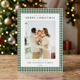 ミニマリスト モールスグリーン ギンガムチェック クリスマス 写真