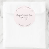 ミニマリスト ユニーク 手書き ピンク ラウンドシール (バッグ)