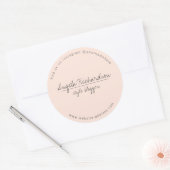 ミニマリスト ユニーク 手書き ピンク ラウンドシール (封筒)
