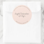 ミニマリスト ユニーク 手書き ピンク ラウンドシール (バッグ)