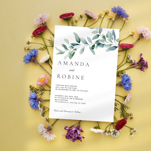 ミニマリスト ユーカリ ウェディング 招待状