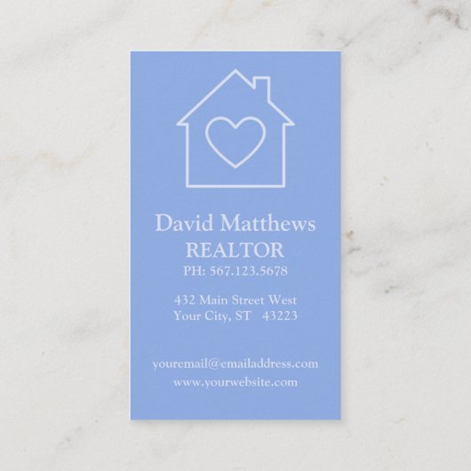 ミニマリスト ライトブルー 不動産仲介業者 不動産 名刺 (裏面)