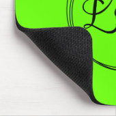 ミニマリスト ライムグリーン 単色 ロゴ マウスパッド (コーナー)