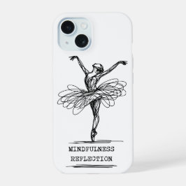 ミニマリスト・ラインアートのバレリーナダンスデザイン iPhone 15ケース