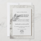 ミニマリスト ラインアートの手のウェディング招待状 招待状 (正面)