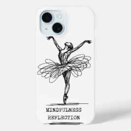 ミニマリスト ラインアート バレリーナ ダンス デザイン iPhone 15ケース
