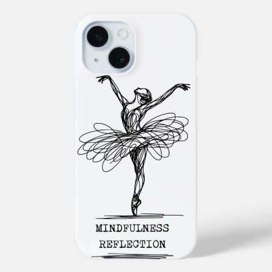 ミニマリスト ラインアート バレリーナ ダンス デザイン Case-Mate iPhoneケース (裏面)