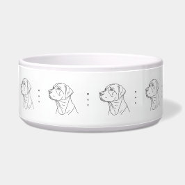 ミニマリスト ラインアート ラブラドールレトリバー 陶器 ボウル