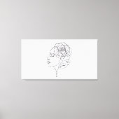 ミニマリスト ラインアート 女性 薔薇 キャンバス (正面)
