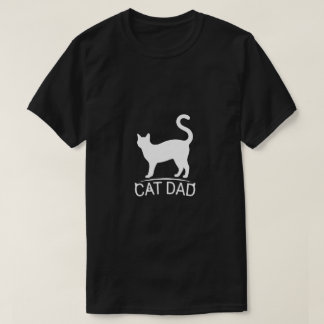 ミニマリスト ラインアート 猫パパ デザイン Tシャツ