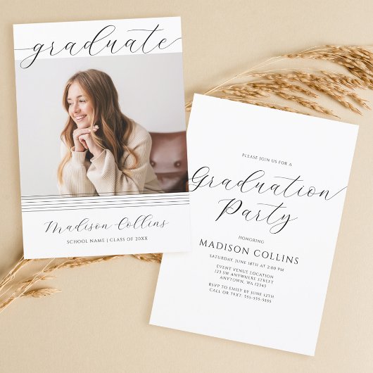 ミニマリスト・ライン卒業パーティーの写真 招待状