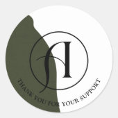 ミニマリスト ラウンド ロゴ ビジネス ステッカー (正面)