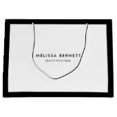 ミニマリスト ラグジュアリー ブラック ホワイト ビジネス ラージペーパーバッグ (正面)