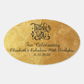 ミニマリスト ラグジュアリー 誕生日または結婚式のお祝い品 楕円形シール (正面)