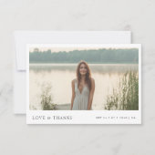 ミニマリスト ラスティック フォト 予算 ブライダル シャワー サンキューカード (正面)