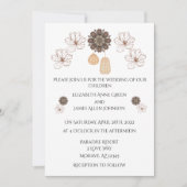 ミニマリスト ラスティック フラワー ボーホー ウェディング 招待状 (正面)