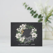 ミニマリスト ラスティック メリークリスマス グリーティング ホリデー ポストカード (スタンド正面)