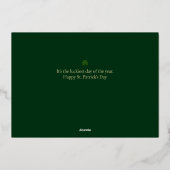 ミニマリスト ラッキー シャムロック セントパトリックデーの写真 箔シーズンカード (裏面)