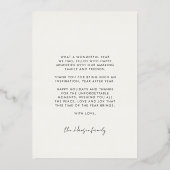 ミニマリスト ラフ 年 犬の写真 箔シーズンカード (裏面)