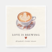 ミニマリスト・ラブはコーヒーを醸造しているブライダルシャワー スタンダードランチョンナプキン (正面)